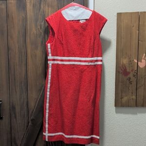 Liz Claiborne Vibrant Red Textured Dress